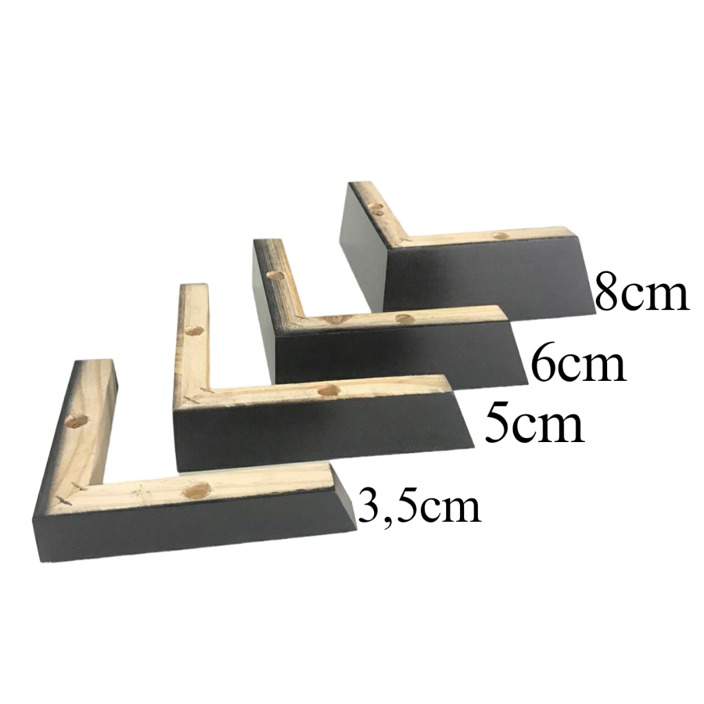 Pe cantoneira de madeira para sofa cor tabaco