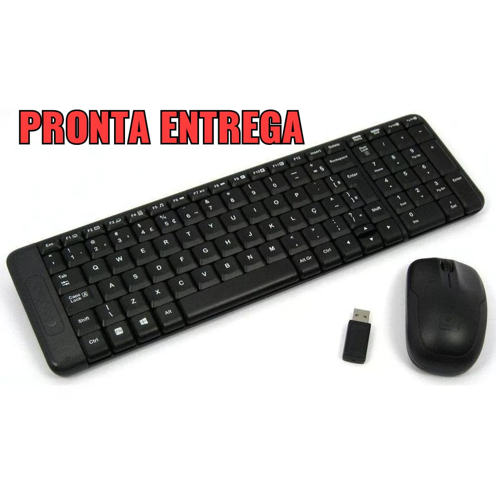 Kit Teclado e Mouse Combo LOGITECH Mk220 Abnt2 tecla Ç Portugues sem fio Original Garantia Logitech do Brasil qualidade resistente a liquidos pronta entrega compacto