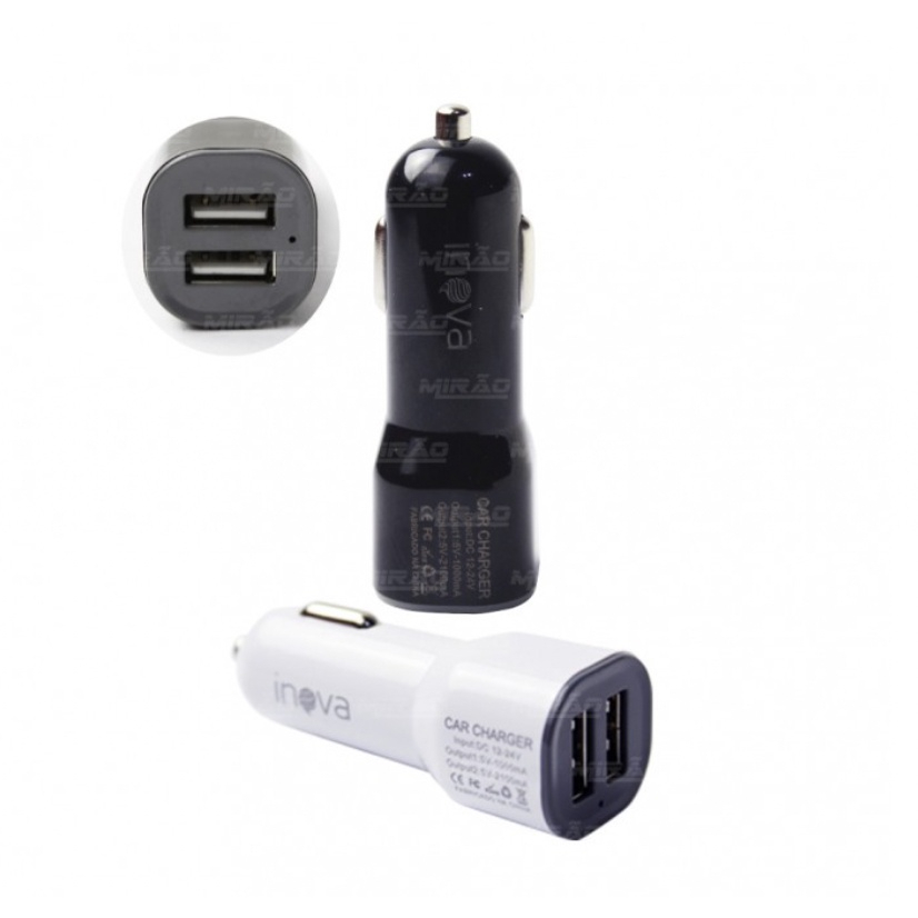 Carregador Veicular Carro Inova Celular Fonte 2 Entradas Usb