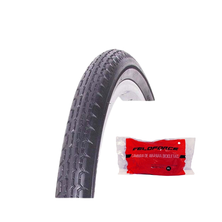 Pneu Aro 26x1.3/8 + Camara Bicicleta Monark Brisa Caloi Ceci