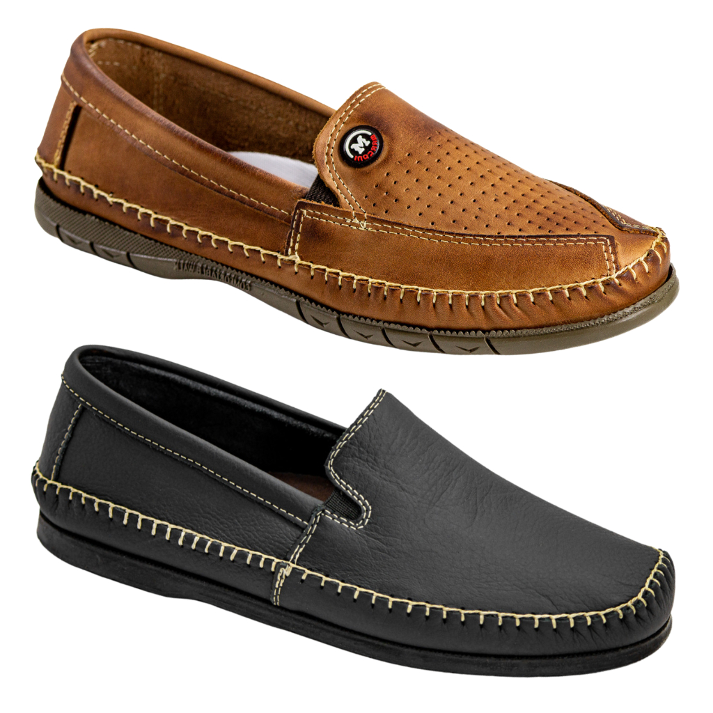 Kit 2 pares Sapatos Sapatilha Mocassim Masculino Ortopédica Anti Stress Macio Leve Envio Imediato