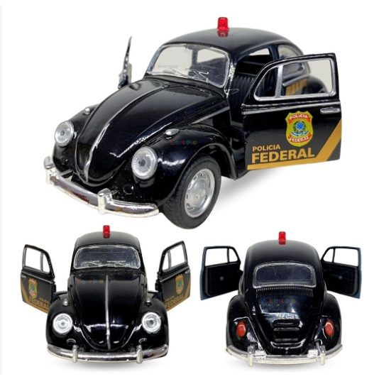 Miniatura Fusca Federal Antigo Carrinho Carro Ferro  abre as portas