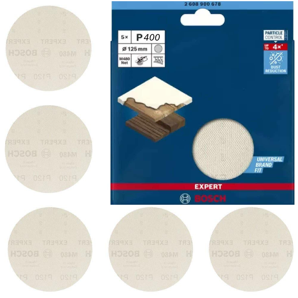Disco Lixa Tipo Tela 5 Pol Grana 400 EXM480 5 Pçs BOSCH em Oferta na Shopee