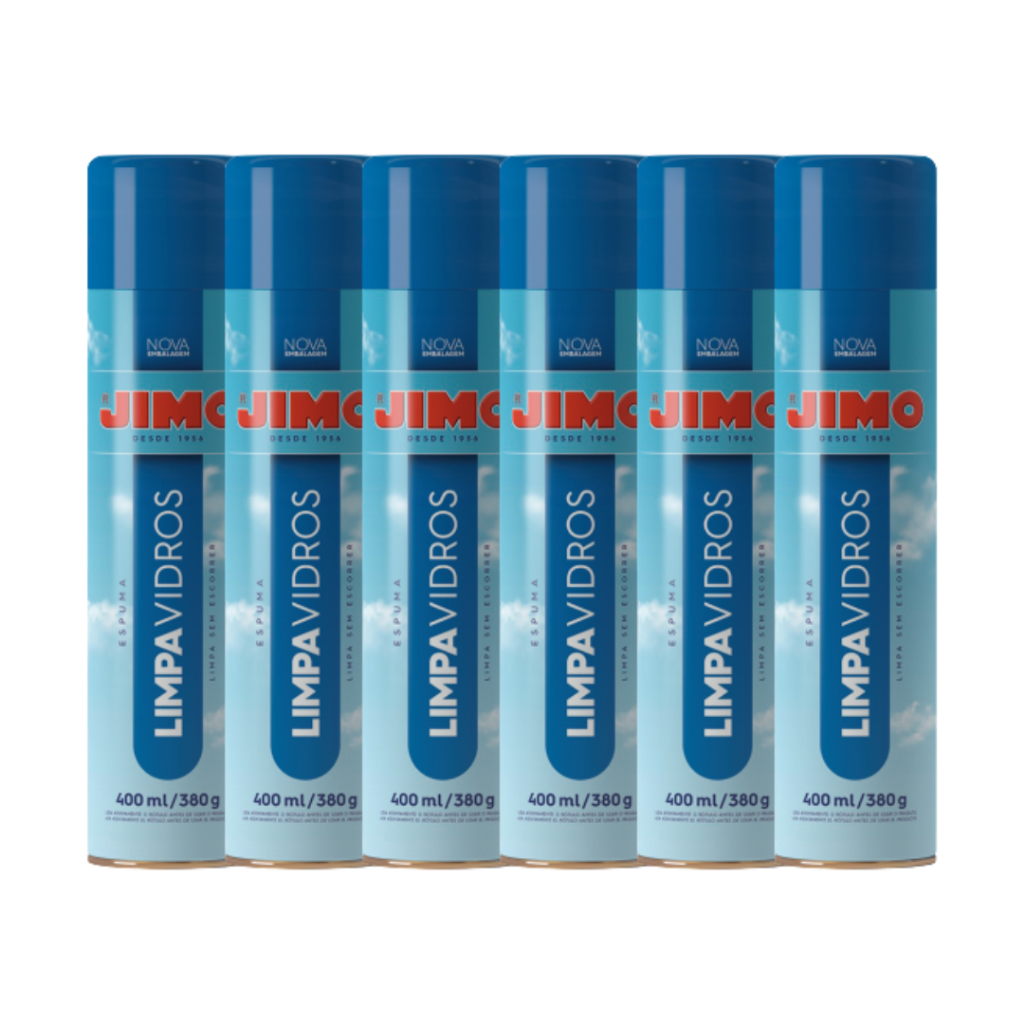 Kit Com 6 Jimo Limpa Vidros Limpador De Vidro, Espelho, Acrílico, Vitrine Sem Manchas
