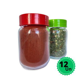 KIT c/12 Potes de Vidros 267ml c/Tampas Plásticas - Multiuso em Oferta na Shopee