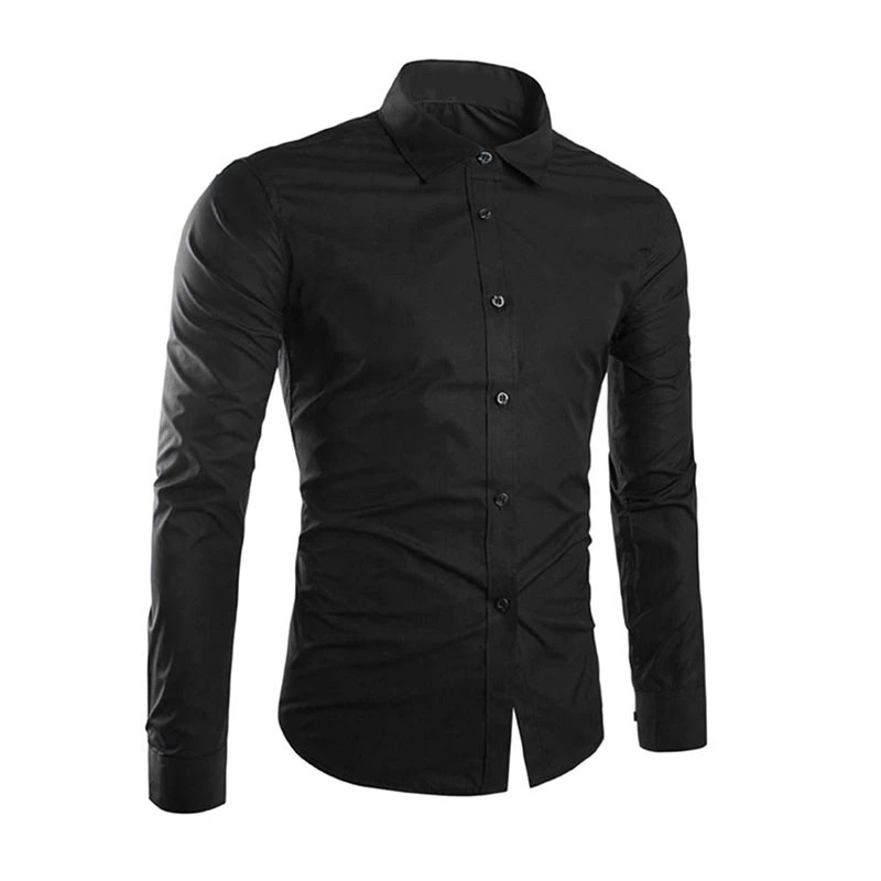 Camisa Social Masculina - Manga Longa Slim Fit Casual Lisa