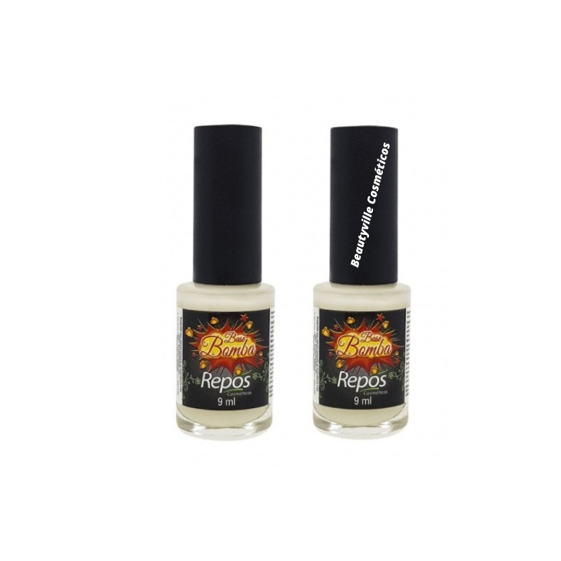 Kit 02 Base Bomba Fortalecedora Crescimento Repos Cosméticos 9ml