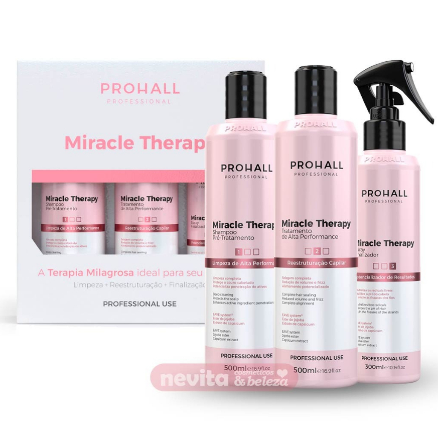 Kit Pro Reestruturação Capilar Organic Miracle Therapy Liss - Terapia Milagrosa Prohall