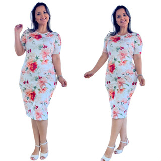 Vestido Suplex Estampado Manga Princesa
