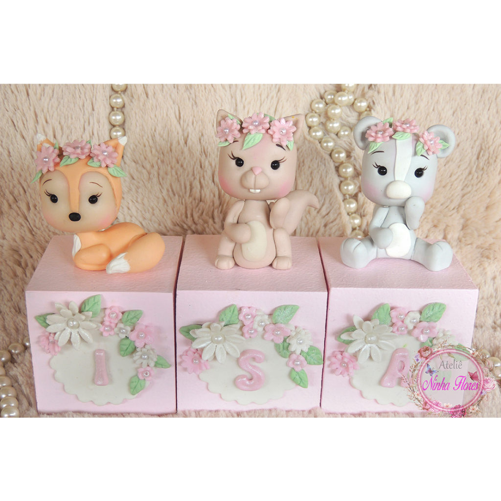 Cubo de MDF decorado biscuit / Cubo personalizado