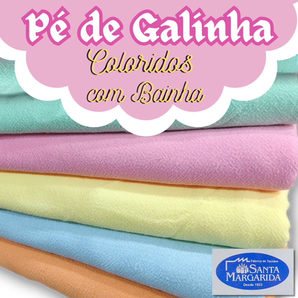 Pano de Prato Colorido Pé de Galinha 100% Algodão PP24 Santa Margarida - 05 unidades