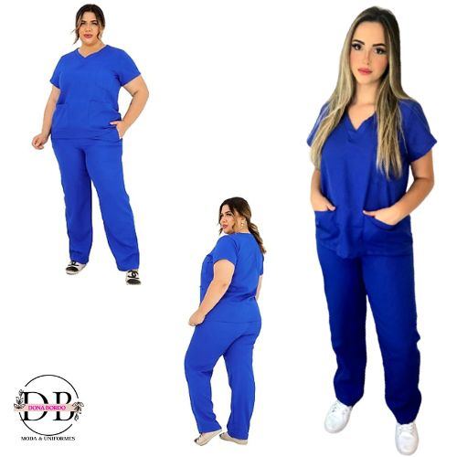 Conjunto de Pijama Cirúrgico Scrub Camisa E Blusa Unissex Pijama Hospitalar  10
