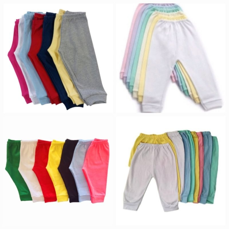 Kit 8 Mijão Calça Bebê em Malha 100% Algodão - Liso  (RN/P/M/G)