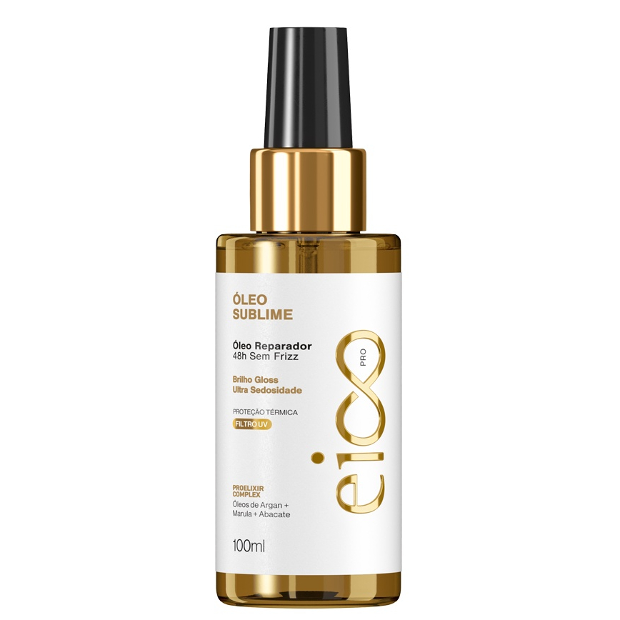 Eico Professional Óleo Sublime Brilho Gloss Ultra Sedosidade Reparador de Pontas Sem Frizz Proteção Térmica 100ml