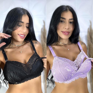 KIT2 Sutiã Amamentação Com Bojo Soft Sutiã Amamentação Reforçado Sutiã Amamentação Renda