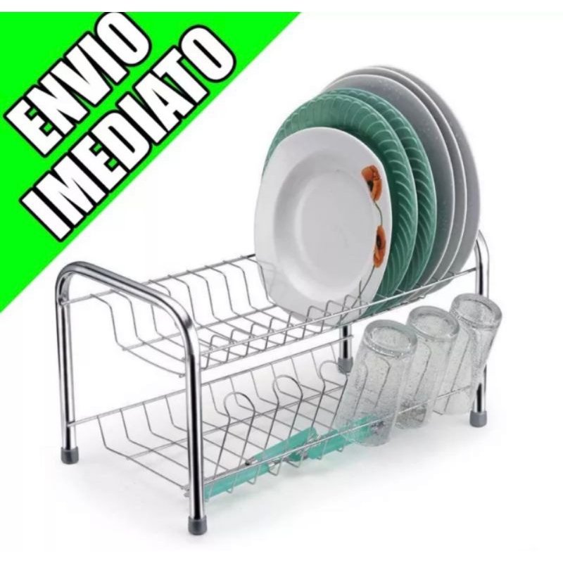 Escorredor De Pratos E Louça 2 Andares 11 Pratos 6 Copos. em Oferta na Shopee