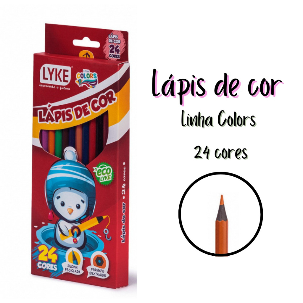 Lápis de Cor 24 Cores - Lyke