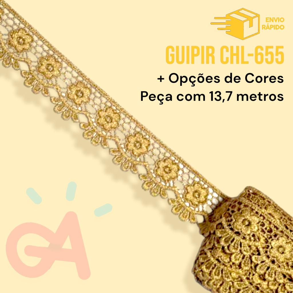 Renda Guipir CHL 655 - 3,5 cm - Rolo com 13,7 metros