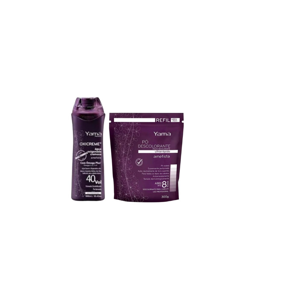 kit yama 1 Água Oxigenada 40 volumes e po descolorante