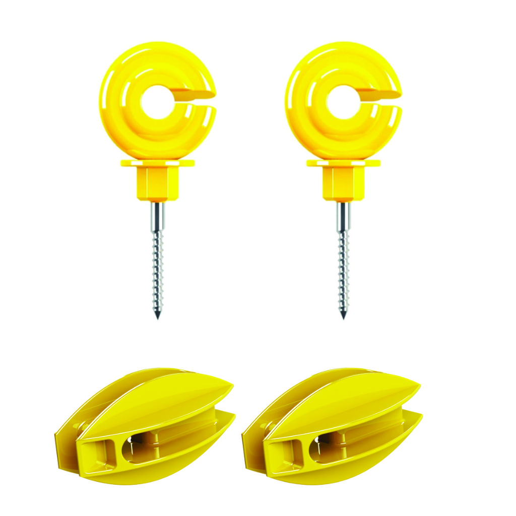 kit - cerca eletrica: 50 un. isolador gancho anel IGCAM ST + 20 un. isolador castanha oval AM.
