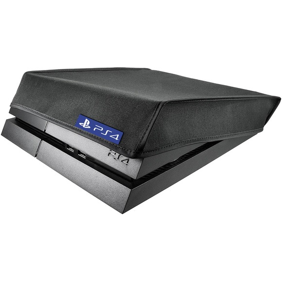 Capa Protetora Para Playstation 4 - Ps4 - Modelo Fat Na Horizontal - Case Skin Preta Anti Poeira Pelos Impermeável