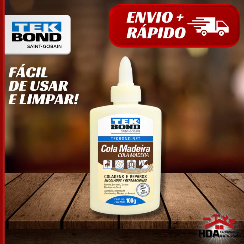 Cola Para Madeira Reparos Colagens TekBond ou Almaflex 100g