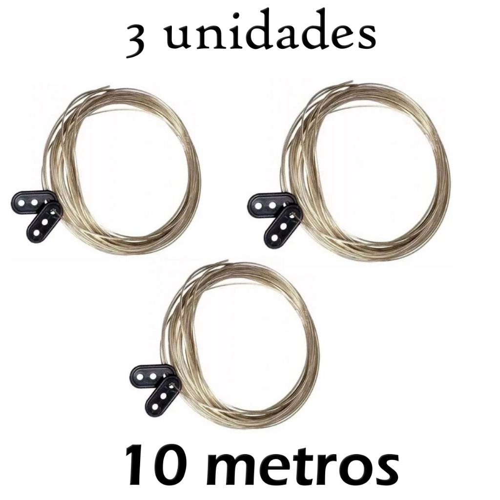 Kit 3 Cordas Para Varal de Aço Revestido com PVC 10 Metros em Oferta na Shopee