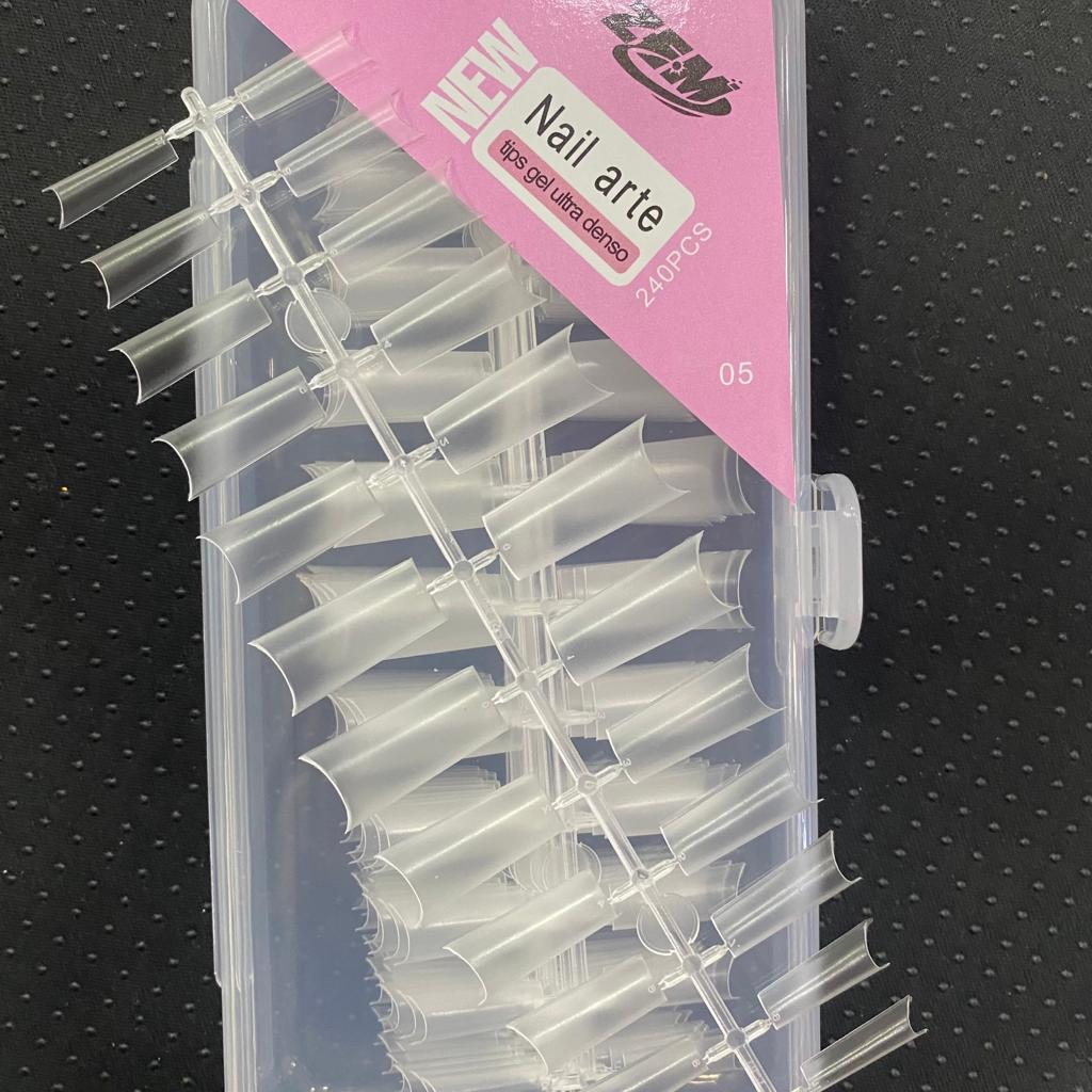 Unha Tips Soft Gel  Fosca Curvatura C meio Quadrada Zem Com 240 Unidades-03
