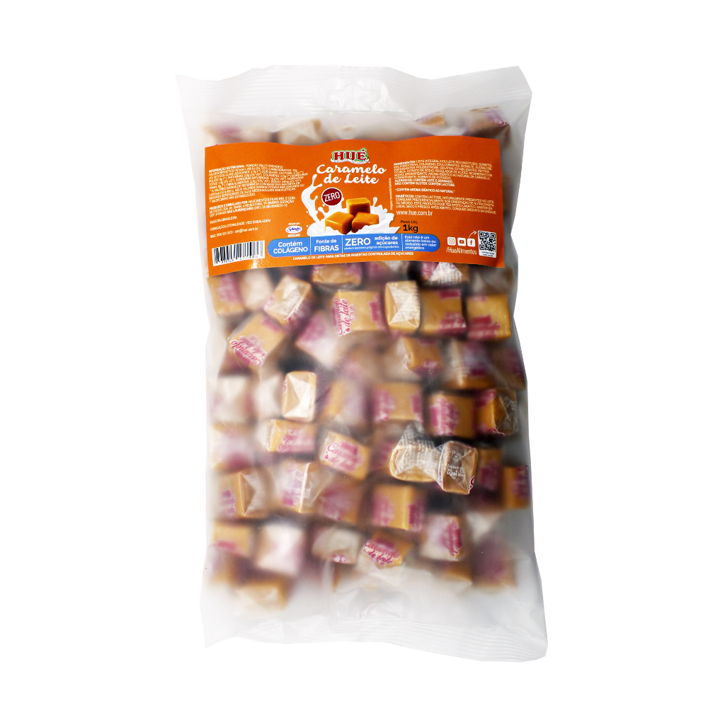 Bala de Caramelo de Leite Diet Hué (Sem Adição de Açúcares) Sem Glúten Pacote 1KG