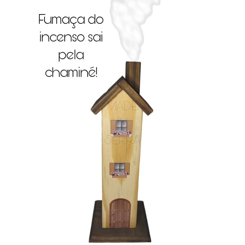 Porta incenso casinha, incensário em madeira em Oferta na Shopee