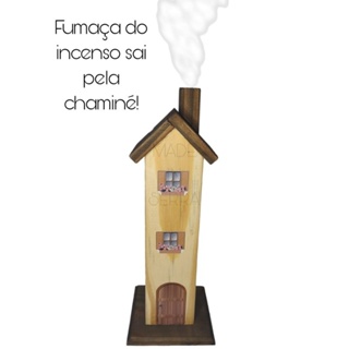 Porta incenso casinha, incensário em madeira em Oferta na Shopee
