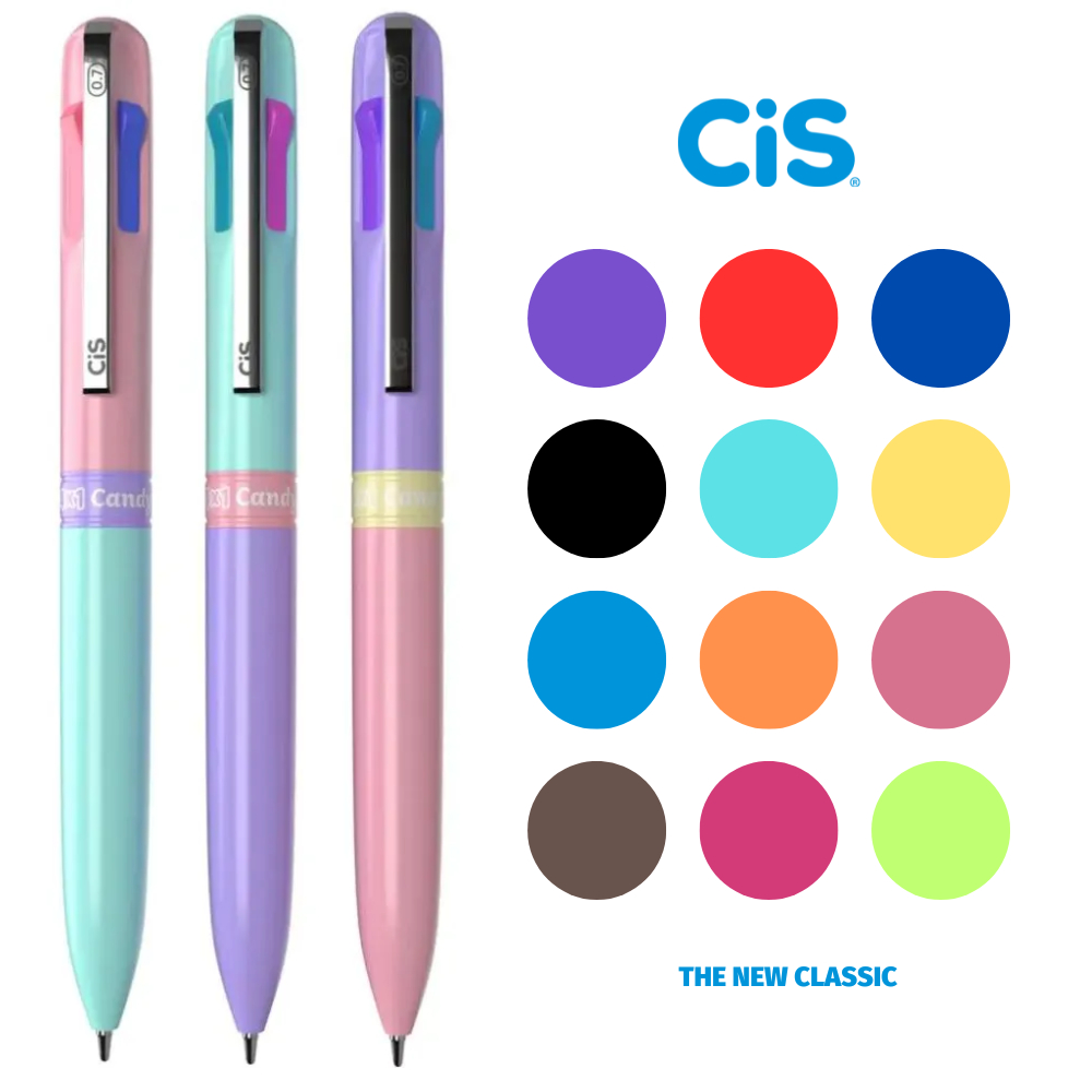 Caneta Cis 4 em 1 Candy 0.7mm - Colorida Fofa Tom Pastel
