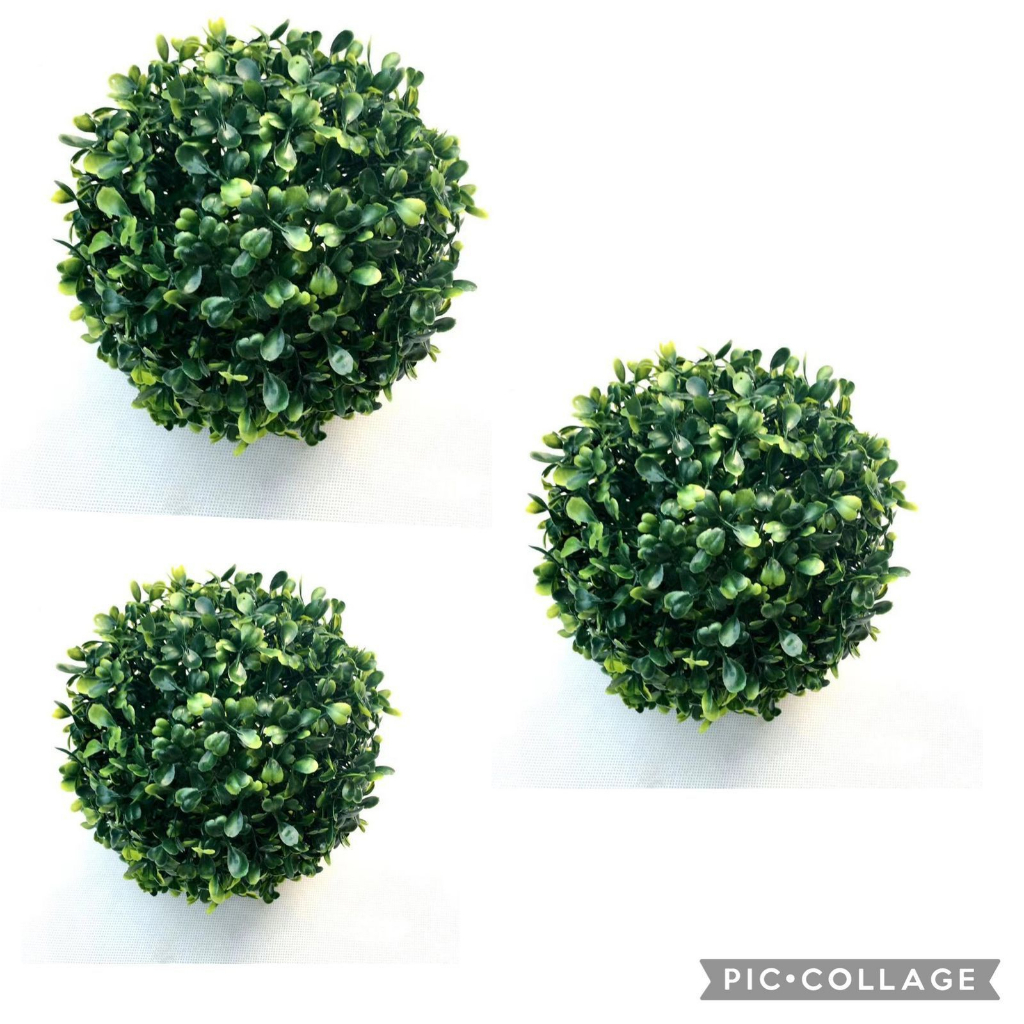 Planta artificial bola grama eucalipto pequena 13cm em Oferta na Shopee