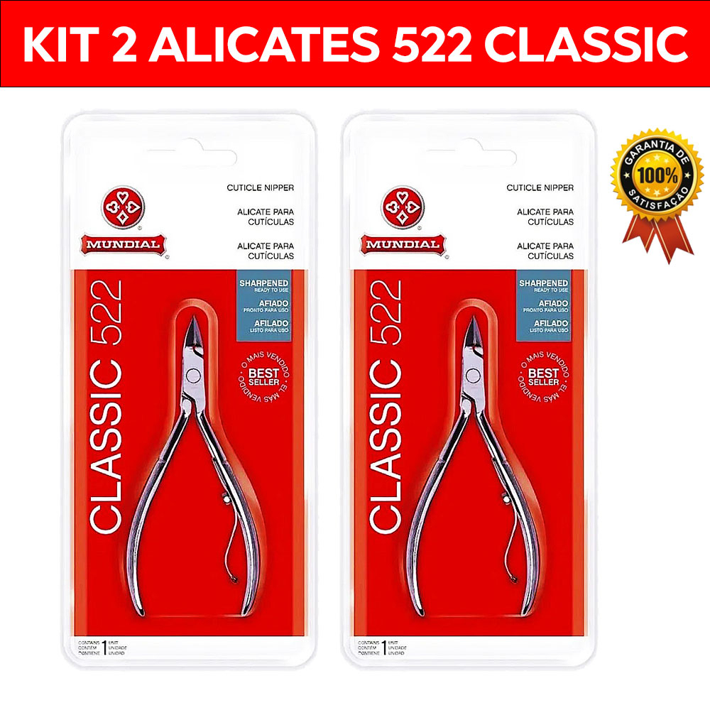 Kit com 2 Alicates Cutícula Unha 522 Mundial Classic em Oferta na Shopee