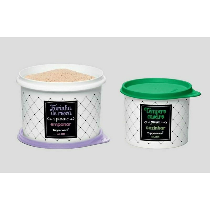 Tupperware Caixa de Tempero caseiro e farinha de rosca da linha Bistrô da Tupperware