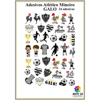 ADESIVOS ATLÉTICO MINEIRO - GALO - AUTO COLANTE - CARTELA em Oferta na Shopee