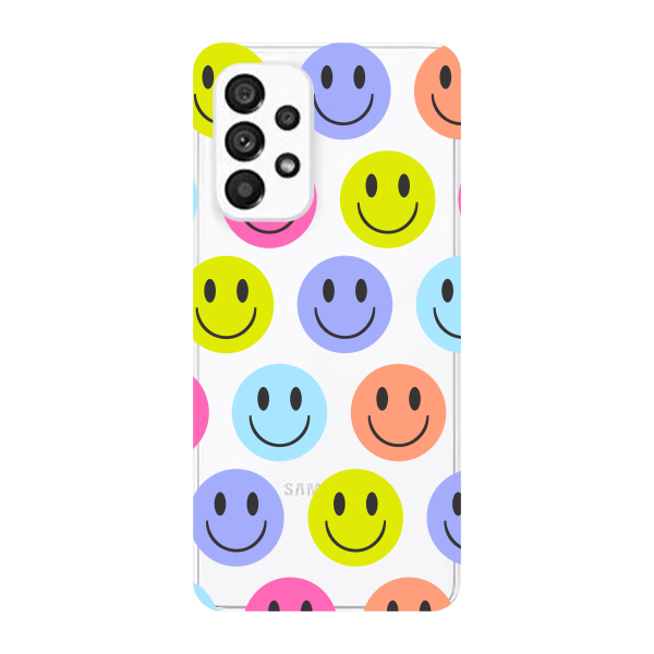 Capinha para Samsung A53 5G Anti Impacto Personalizada - Smiles coloridos com fundo transparente