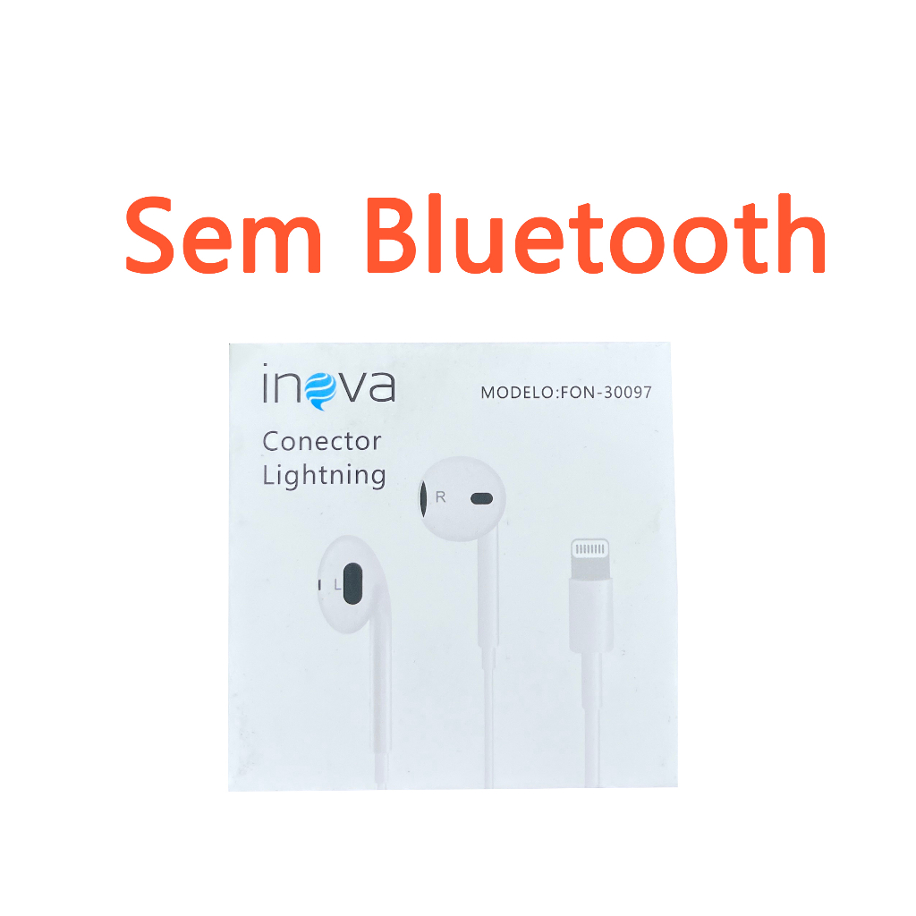 Fone De Ouvido Lightning Com Fio Para iPhone Sem Bluetooth Original Inova-30097 em Oferta na Shopee