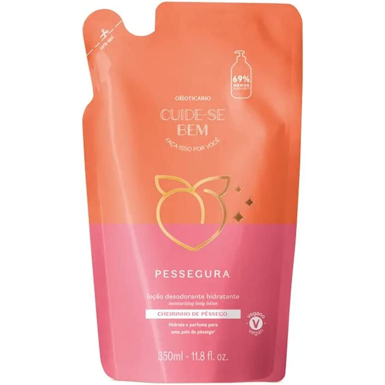 Refil Loção Hidratante Desodorante Corporal Cuide-se Bem Pessegura 350ml