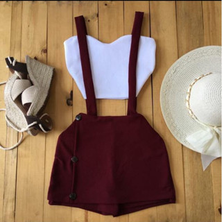 Salopete Vinho + Blusa (34 ao 40) Só Hoje! Crepe Dior LINDA
