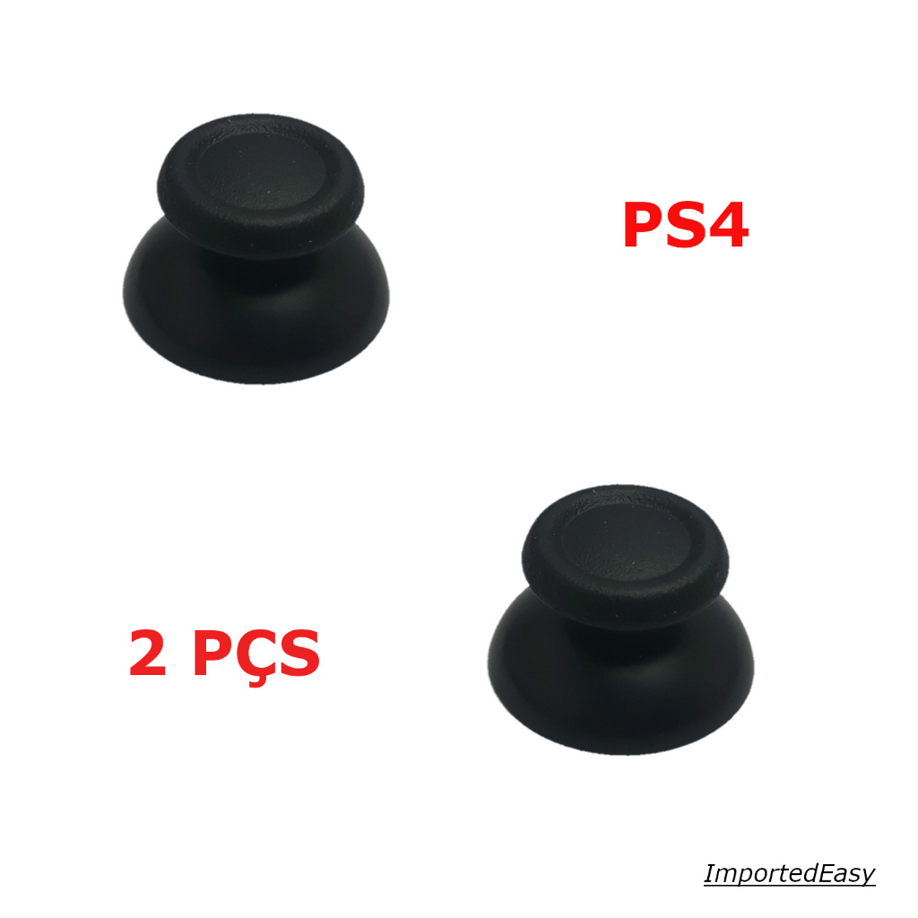 Botões Analógicos Para Ps4 2 Peças Preto / Cinza