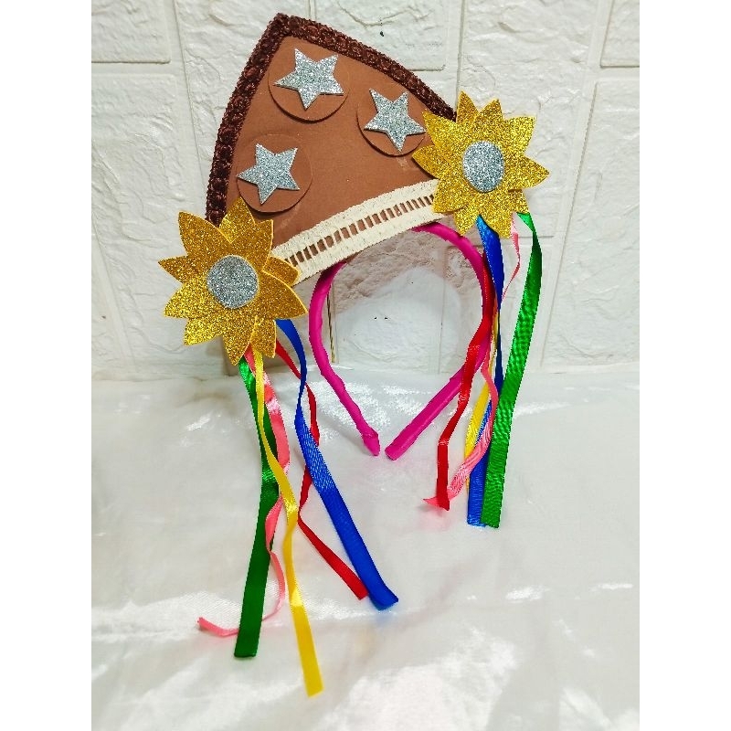 Tiara chapéu Maria bonita Caipira cangaço- Tiara são João-   - Festa Junina - Quadrilha