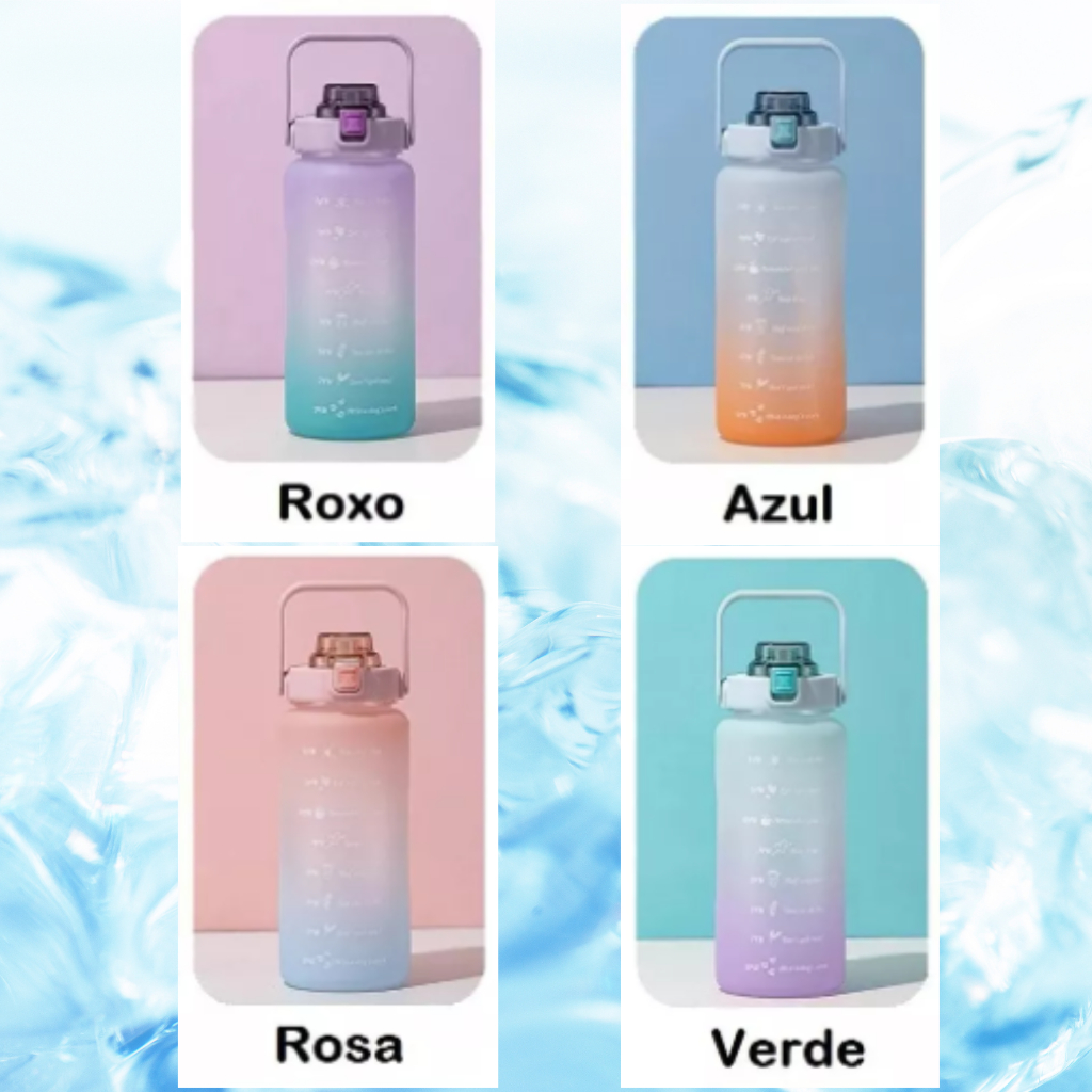 Garrafa Squeeze agua motivacional fitness para academia escola e passeio 3 tamanhos