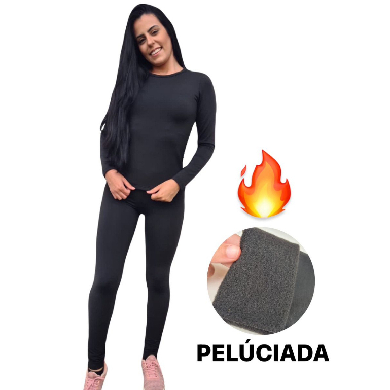 Conjunto Térmico Pelúciado Calça/Blusa Segunda Pele Proteção de Frio Intenso em Oferta na Shopee