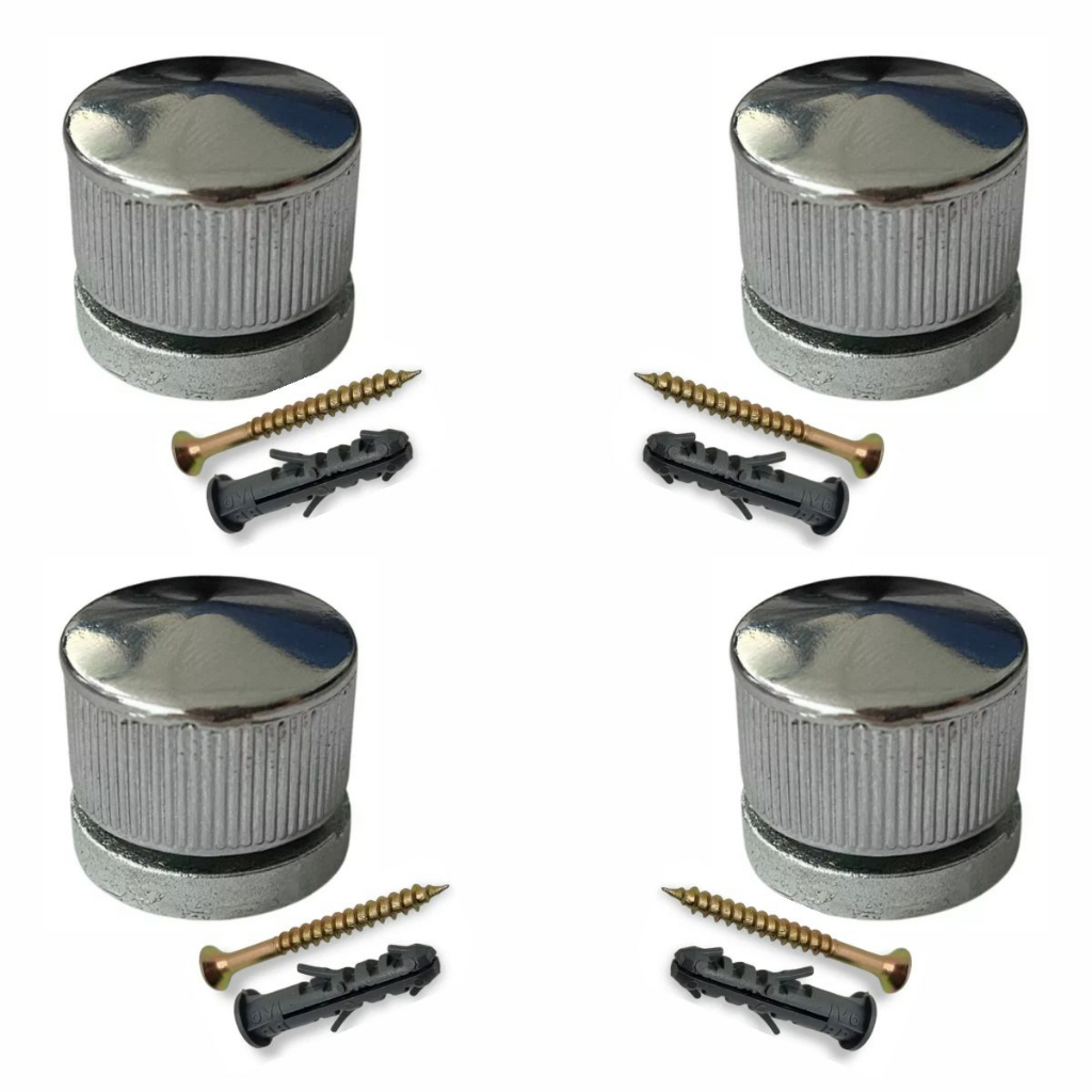 Kit 4 Botão francês C/ Buchas e Parafusos Para Espelho e Painel em Vidro em Oferta na Shopee