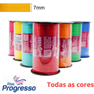 Fita De Cetim Progresso Nº1  7mm 100 Metros Várias Cores em Oferta na Shopee