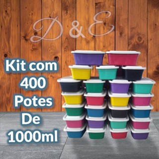 kit com 400 potes de 1000 ml