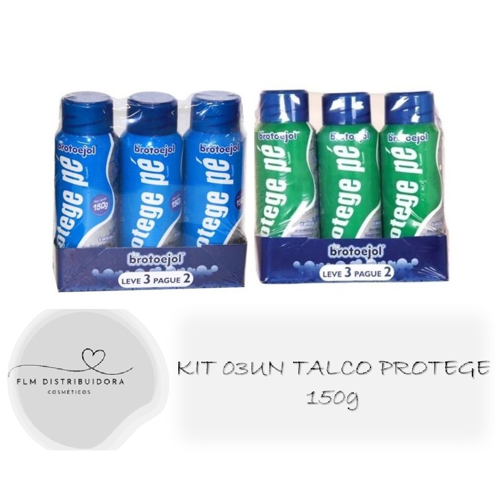 Kit com 03un Talco Protege Pé Brotoejol 150g  (escolha o tipo)