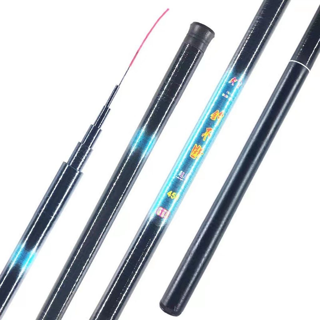 Vara Telescópica De Pesca de mão Ultra Leve com 1,80m 2,40m 3,00m 3,60m 4,00m 5,00m 5,40m em fibra de vidro e carbono Tilapias represas pesqueiro em Oferta na Shopee