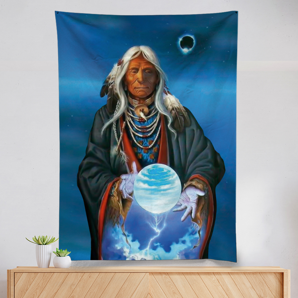 Panô Xamã Tempestade tapeçaria de parede Xamanismo / Rapé / Ayahuasca / Cachimbo Sagrado
